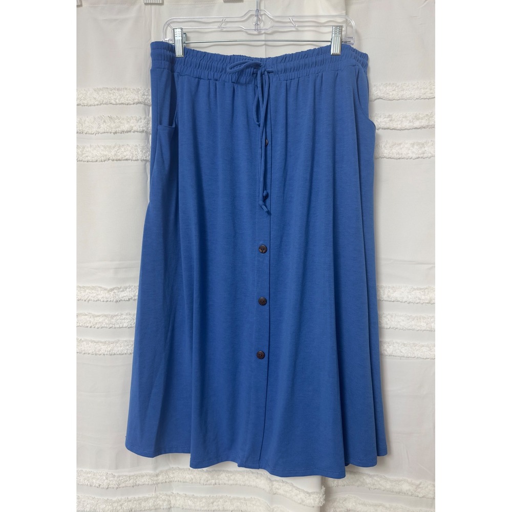 LuLaRoe Marsha Skirt Solid Color Stretch‎ Midi Soft Comfort Casual Womens L NWOT